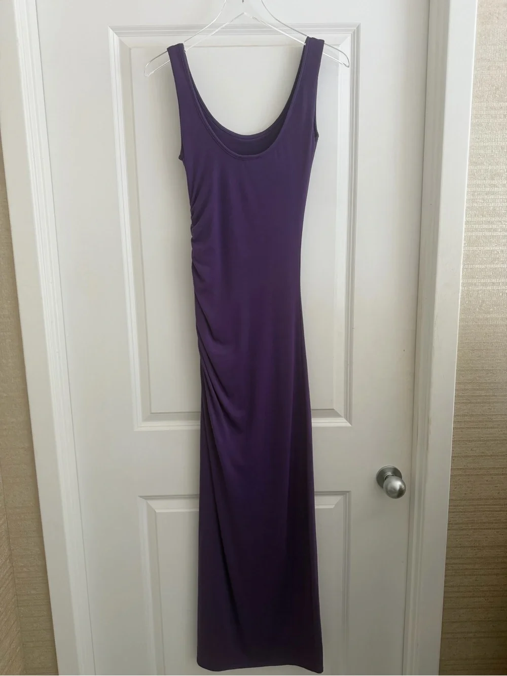 VENUS Purple Ruched Tank Maxi Dress with Side Slit -XS - Picture 3 of 7